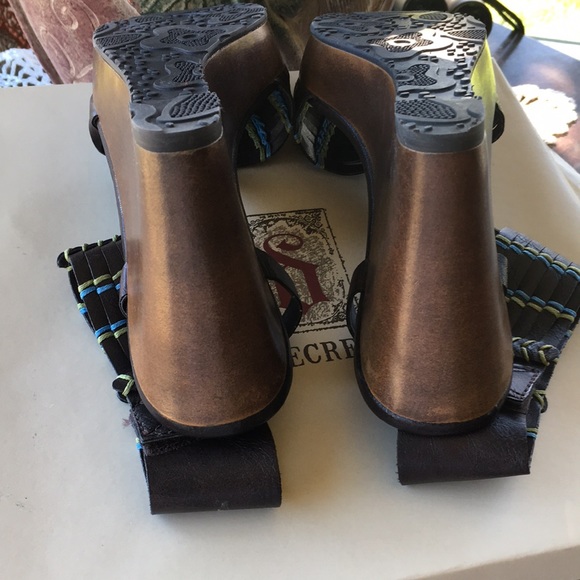 Decree “Luna” Brown Ankle Wrap Platform Wedge Sandals Sized 7, NIB - Picture 5 of 8